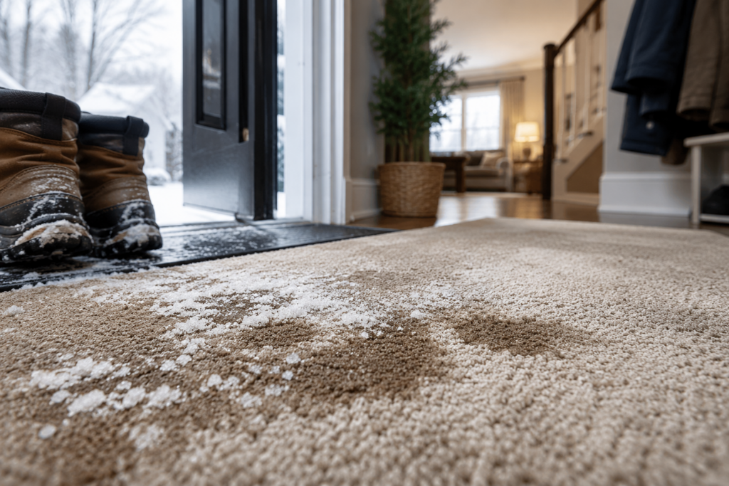 Winter Salt & Slush Carpet Damage